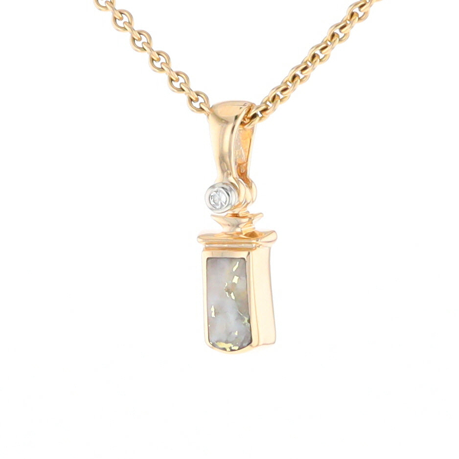 Gold Quartz Banner Shaped Pendant