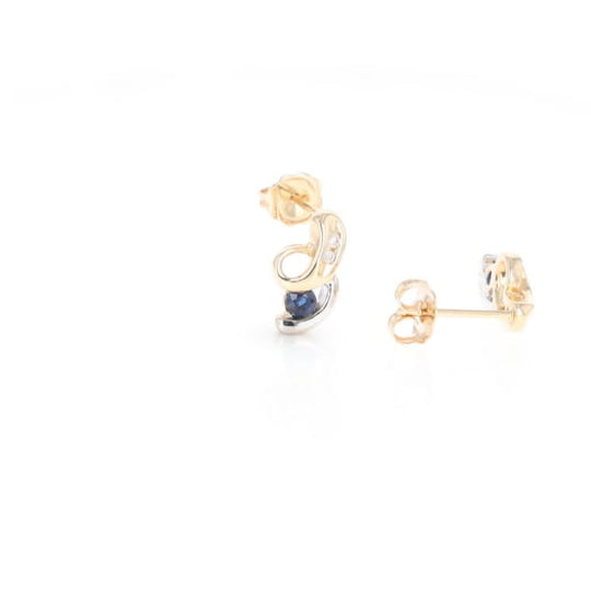 Blue Sapphire Swirl Earrings