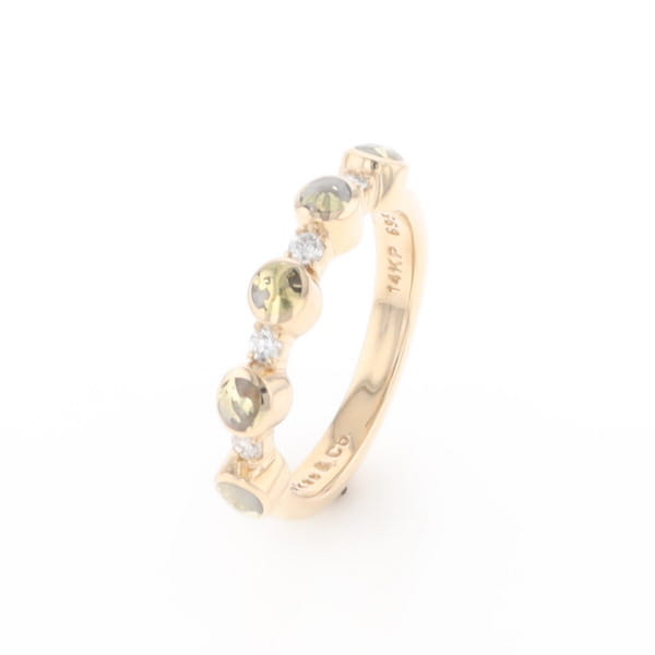 Gold Quartz Circle Inlay Wedding Band - G2