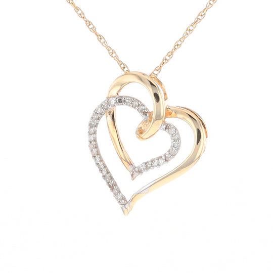 Double Heart Diamond Pendant