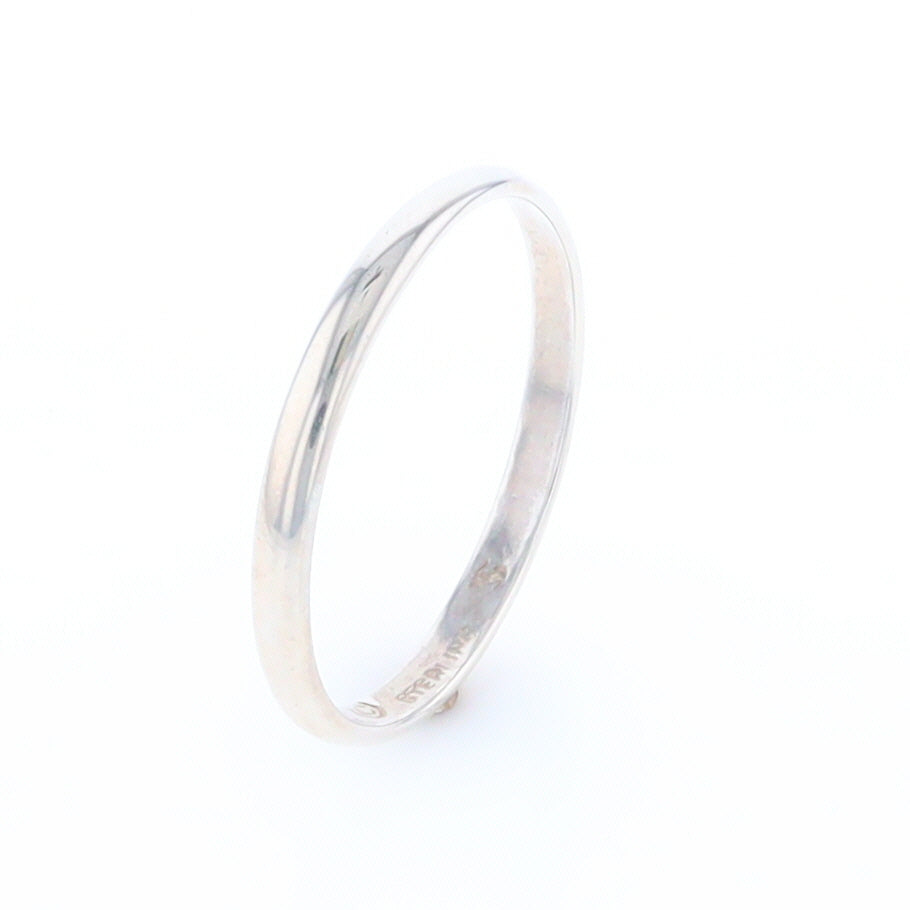 Men's Flat Silver Wedding Band