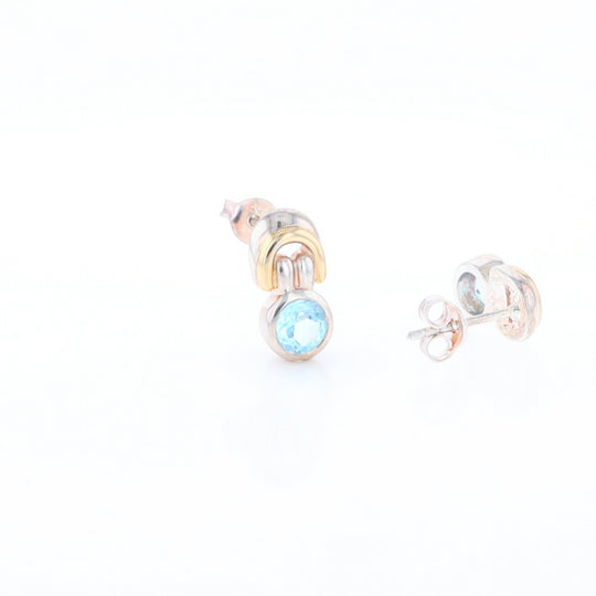 Blue Topaz Stud Earrings