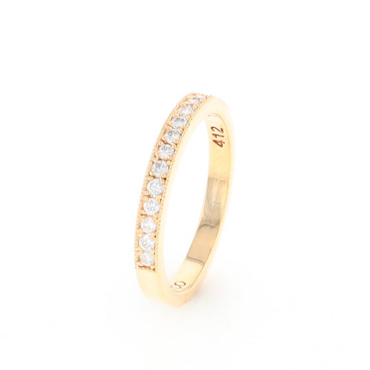 Yellow Gold Milgrain Diamond Wedding Band