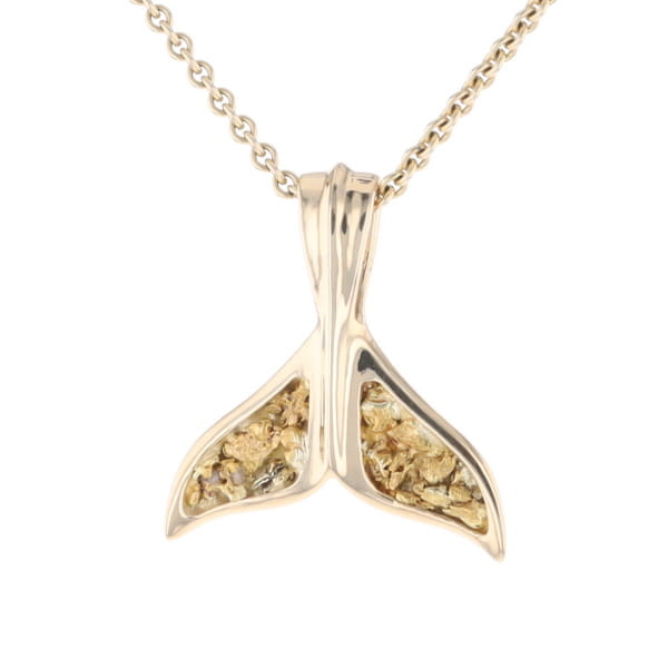 Whale Tail Gold Nugget Pendant