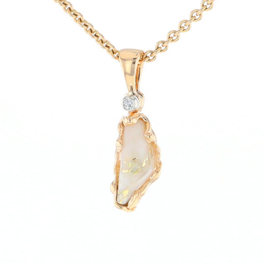 Gold Quartz Free Form Pendant