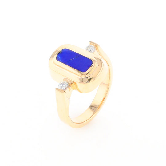 Lapis 0.16ctw Diamond Ring