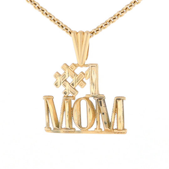 Yellow Gold #1 Mom Pendant