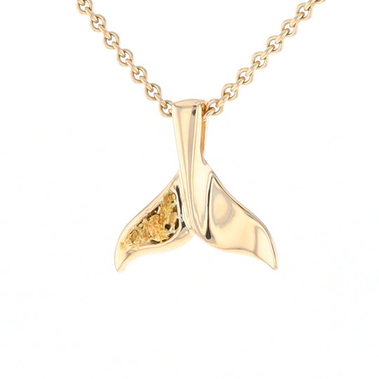 Whale Tail Necklaces Natural Nuggets Inlaid Sea Life Pendant