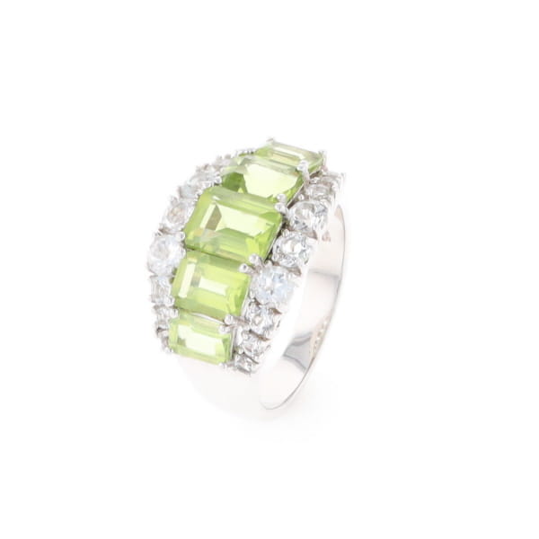Peridot and CZ Cocktail Ring