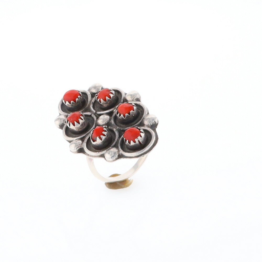 Bezel Set Coral Ring