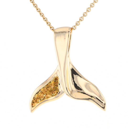 Whale Tail Necklaces Natural Nuggets Inlaid Sea Life Pendant