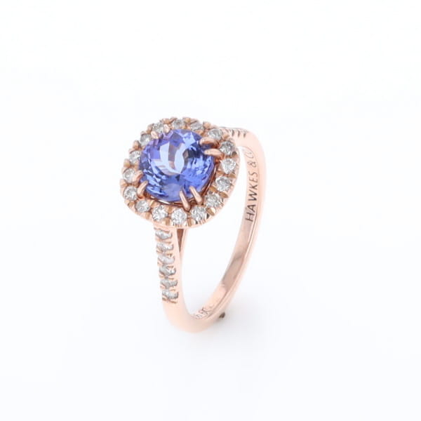 Rose Gold Tanzanite Halo Ring