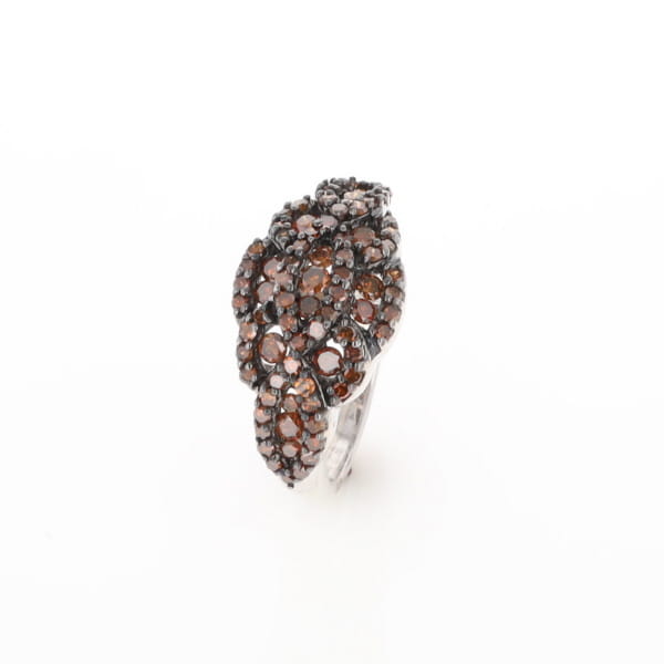 Knot Cluster Orange Diamond Ring