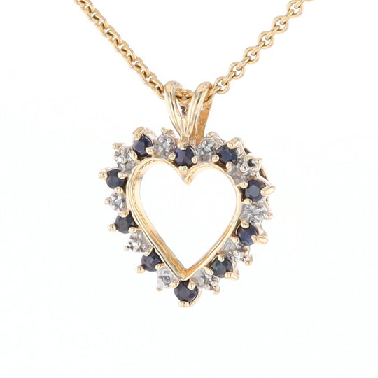 Open Heart Sapphire & Diamond Pendant