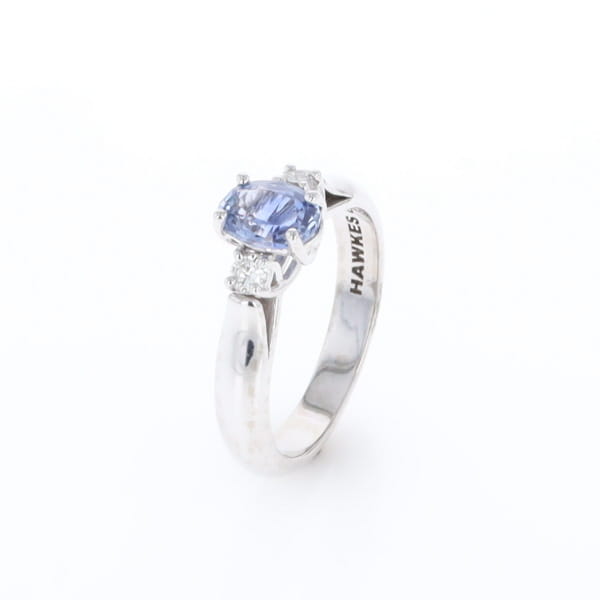Ceylon Sapphire Three-Stone Trellis Ring