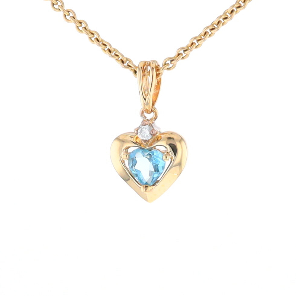 Blue Topaz Heart Pendant