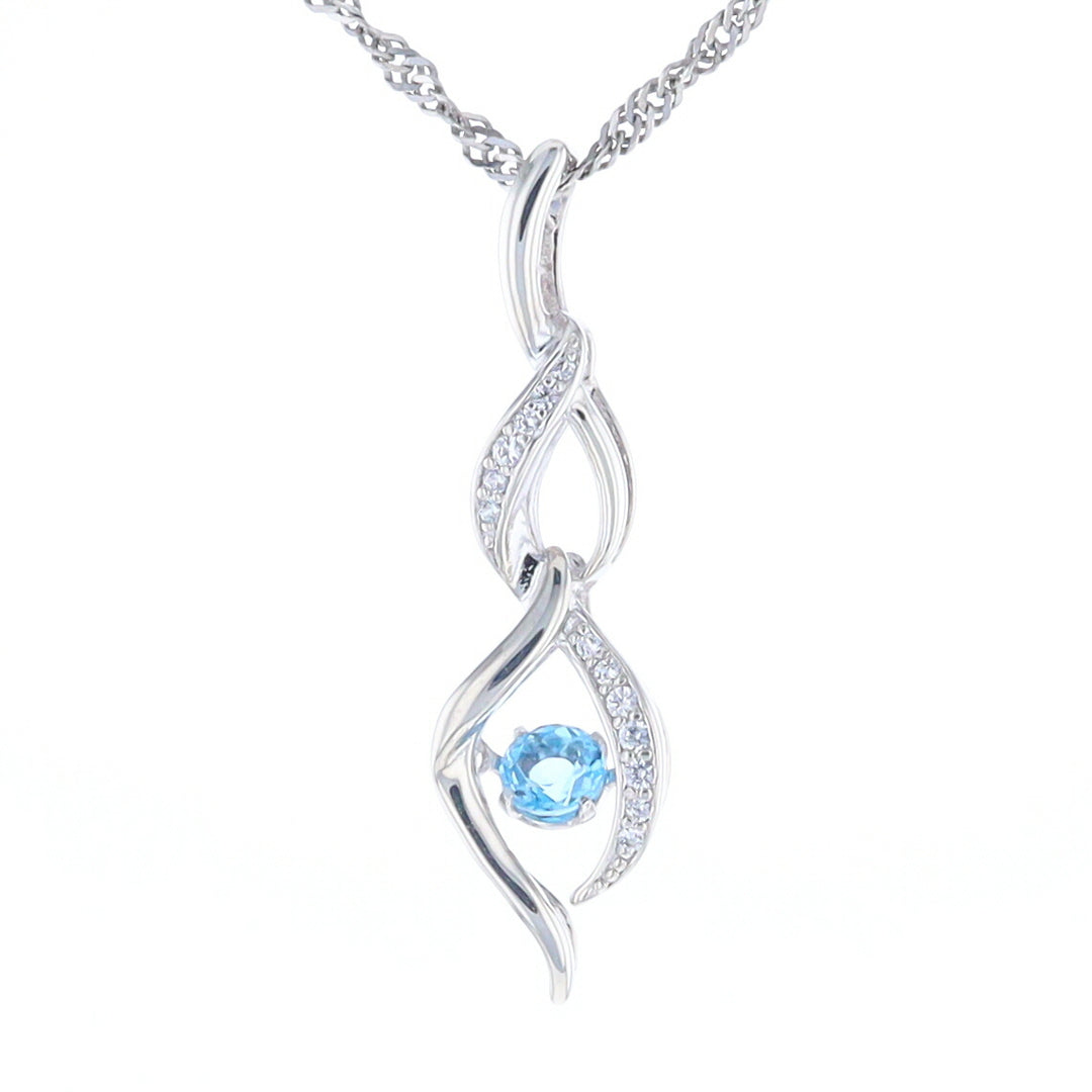 Floating Topaz Twisted Necklace