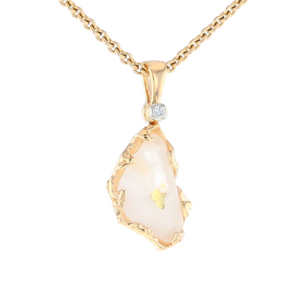 Gold Quartz Freeform Pendant (G2)