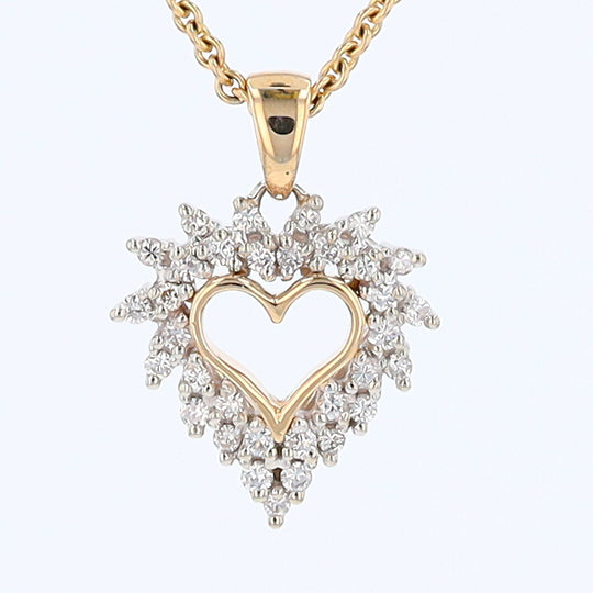 Yellow Gold Diamond Heart Pendant