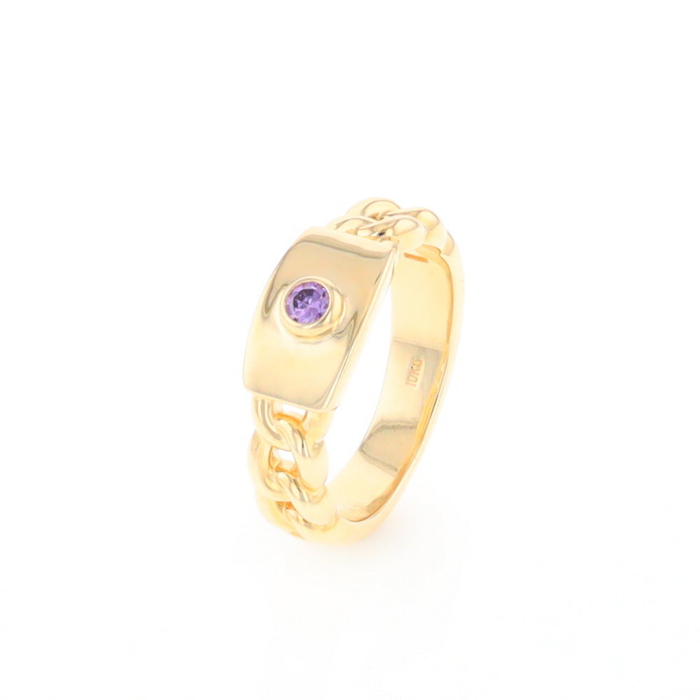 Amethyst Chain Design Ring