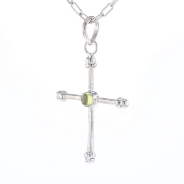 Silver Peridot Cross