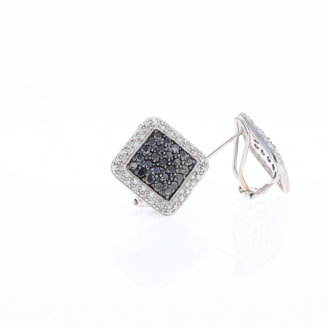 Pavé Black and White Diamond Earrings