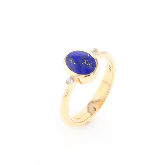 Oval Lapis Diamond Ring