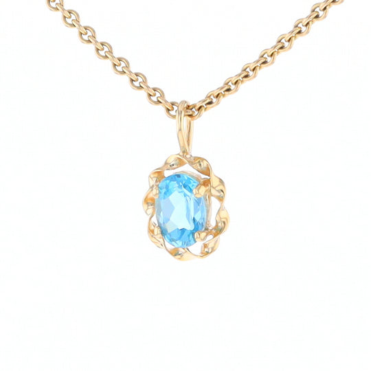 Blue Topaz Twisted Frame Pendant