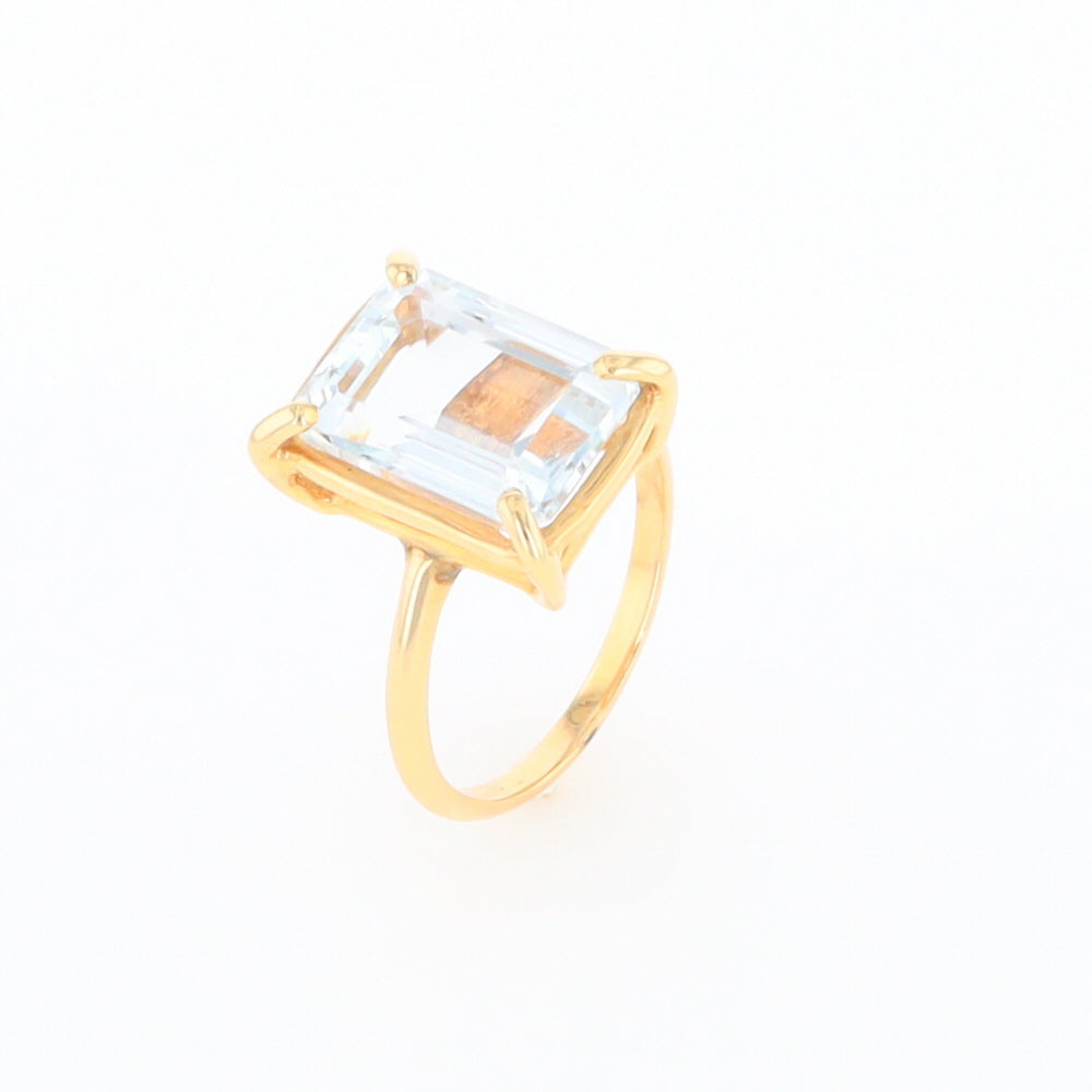 Emerald Cut Blue Topaz Ring