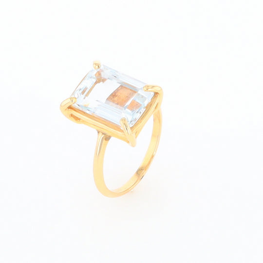 Emerald Cut Blue Topaz Ring