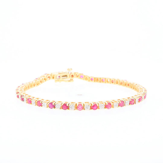 Ruby and Diamond Tennis Bracelet