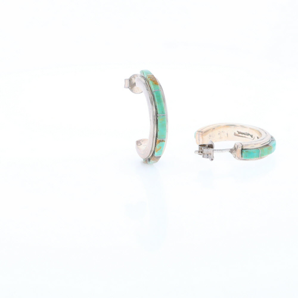 Turquoise Semi-Hoop Earrings