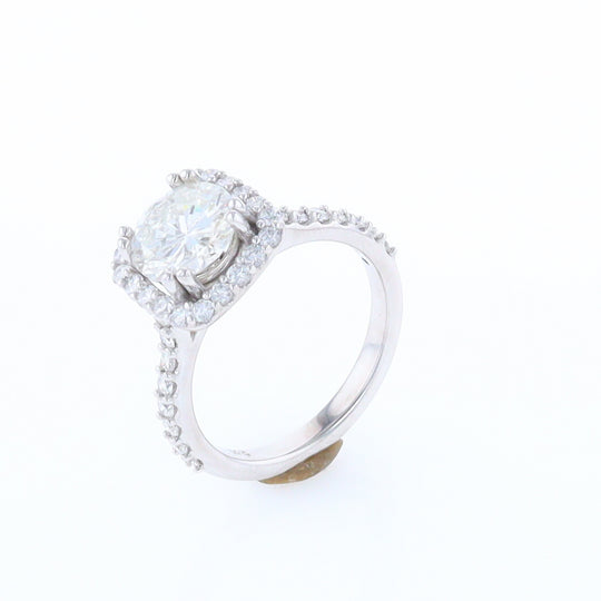 Diamond Engagement Ring with Square Halo