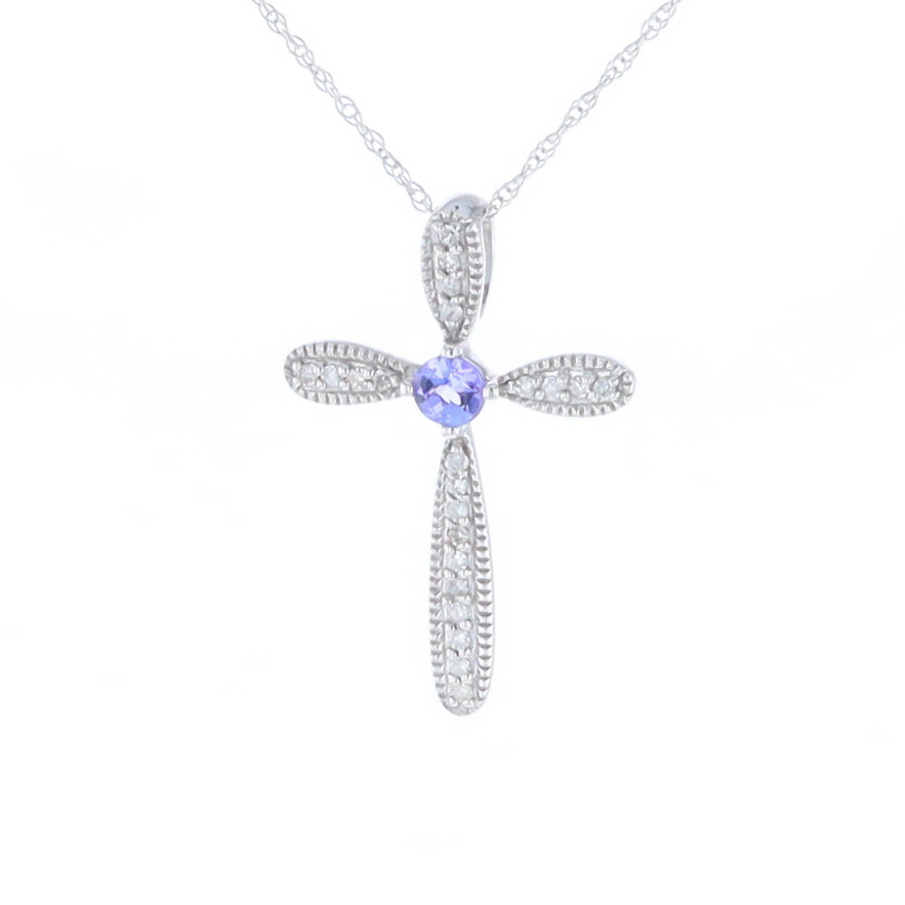 Tanzanite Cross Necklace