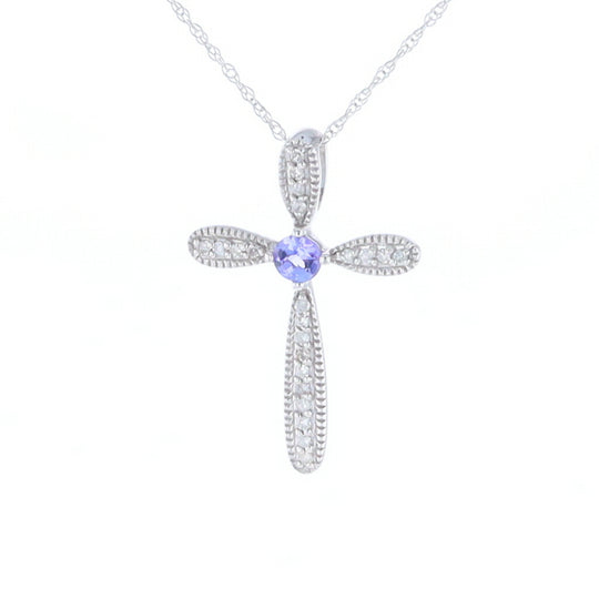 Tanzanite Cross Necklace