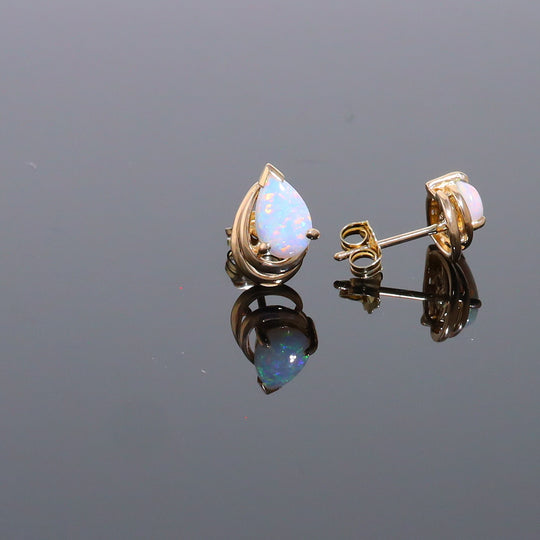 Pear-Shaped Opal Stud Earrings