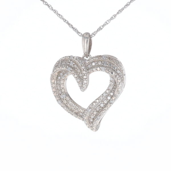 Frosted Diamond Heart Necklace