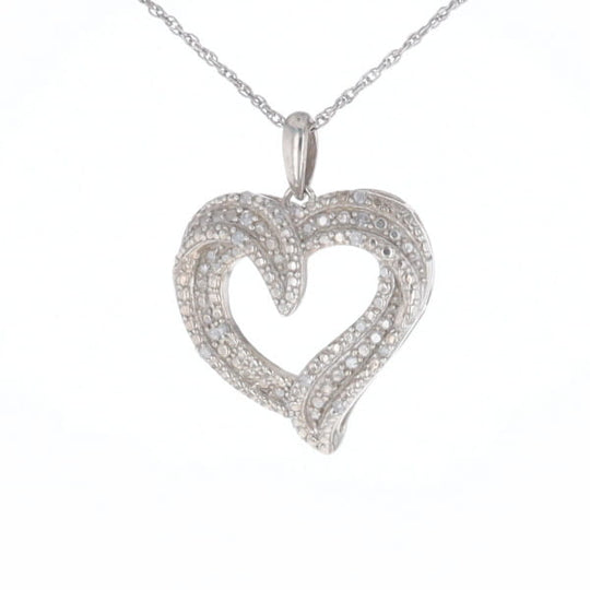 Frosted Diamond Heart Necklace