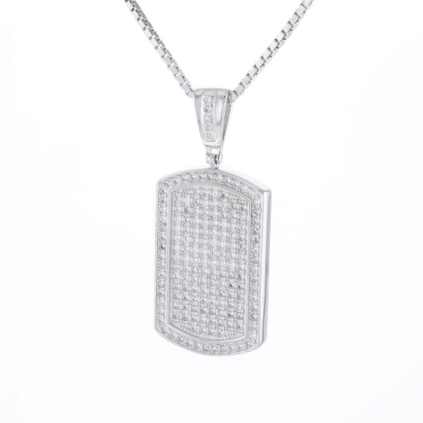 Cubic Zirconia Dog Tag Necklace