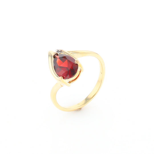 Pear Garnet Ring