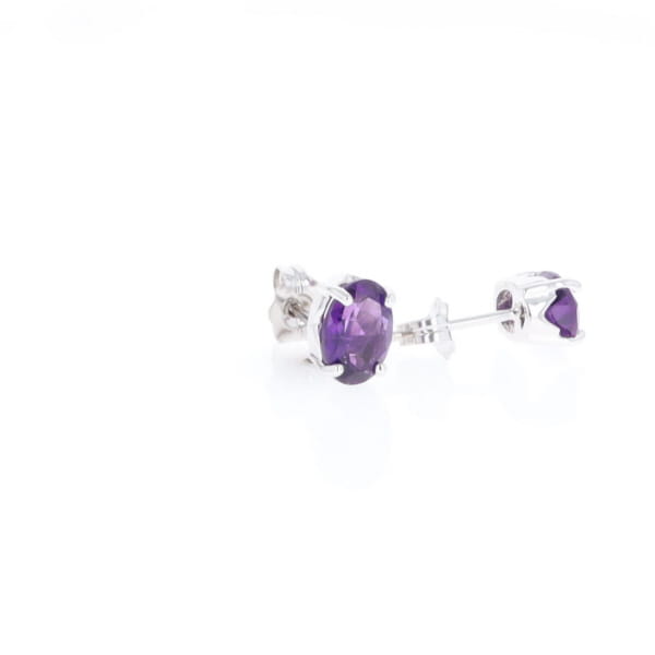 Oval Amethyst Stud Earrings