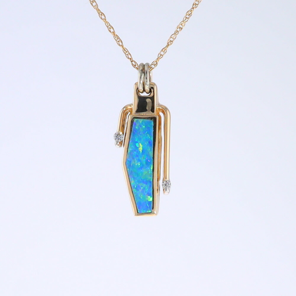 Opal Geometric Inlaid Pendant