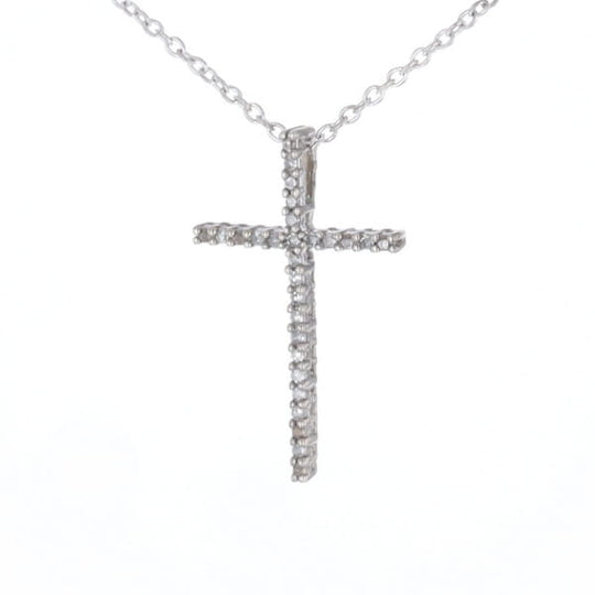 Thin Diamond Cross Necklace