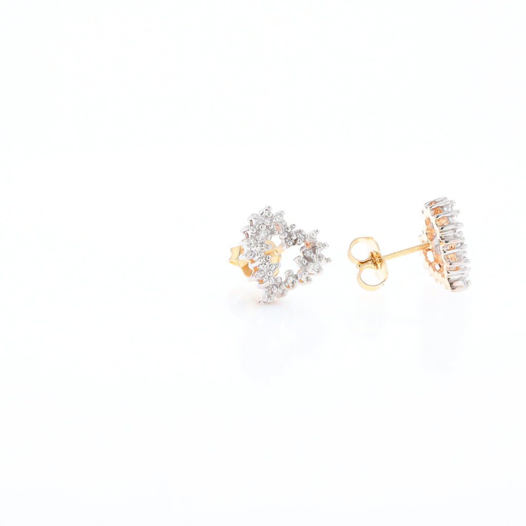 Diamond Heart Stud Earrings