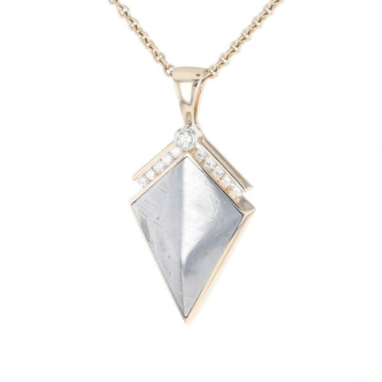 Meteorite Kite Shape Inlaid Pendant with 0.19ctw Diamonds