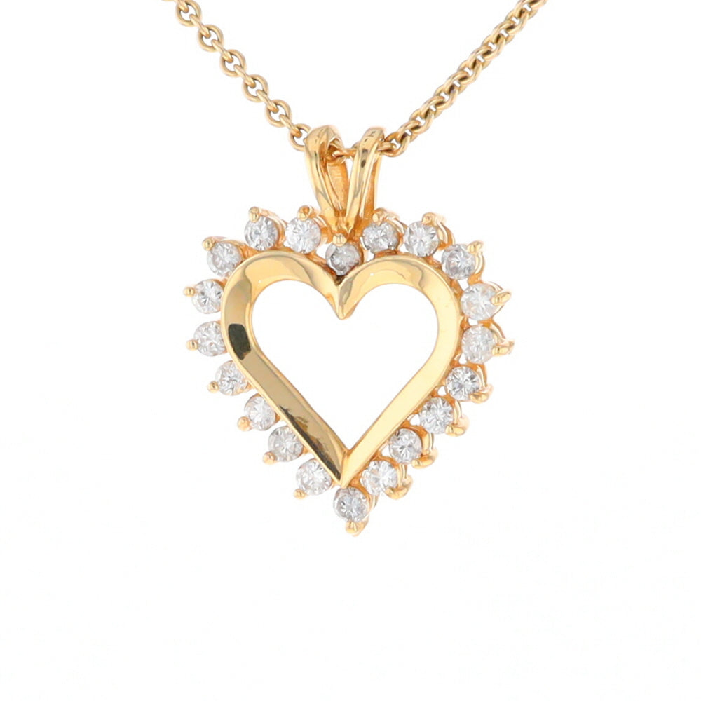 Open Heart Diamond Halo Pendant