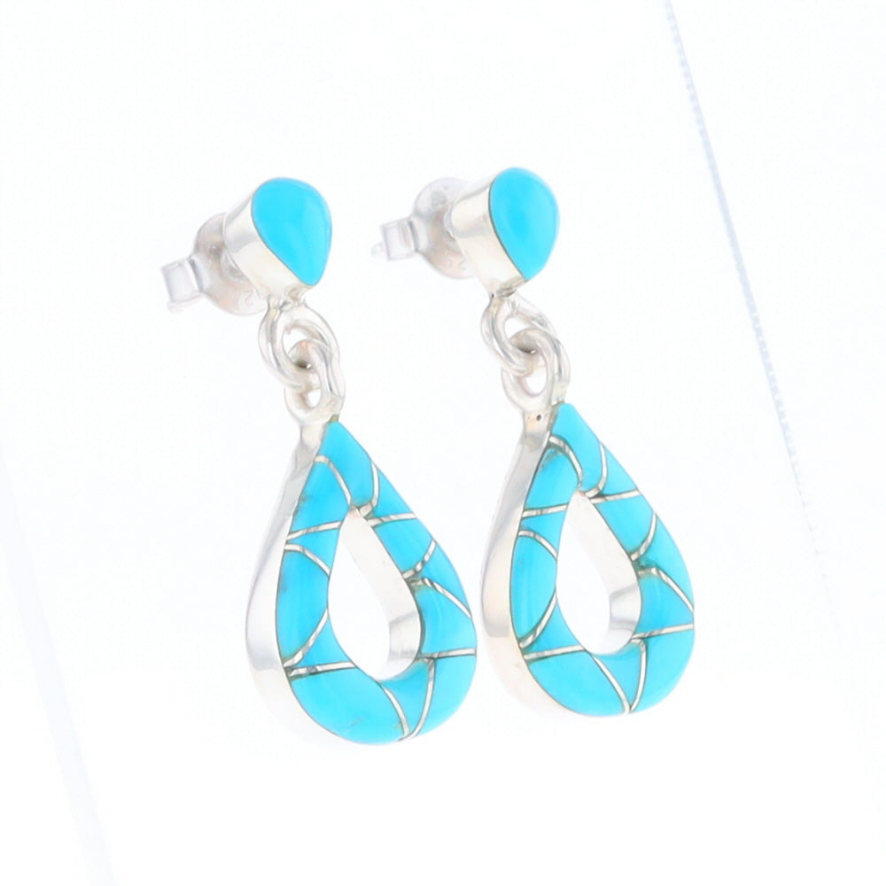 Native American Turquoise Teardrop Earrings