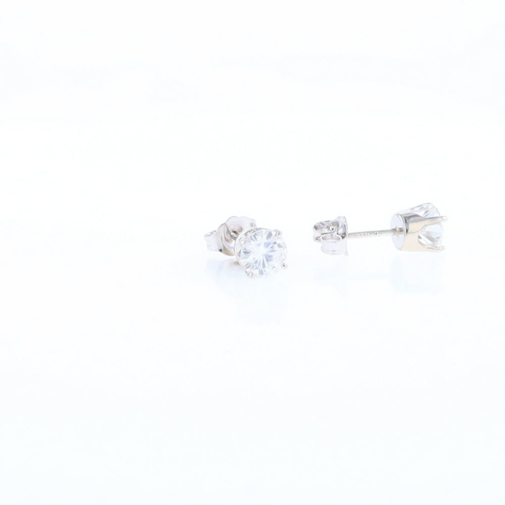 Moissanite Solitaire Stud Earrings