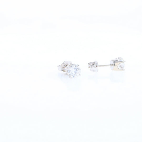 Moissanite Solitaire Stud Earrings