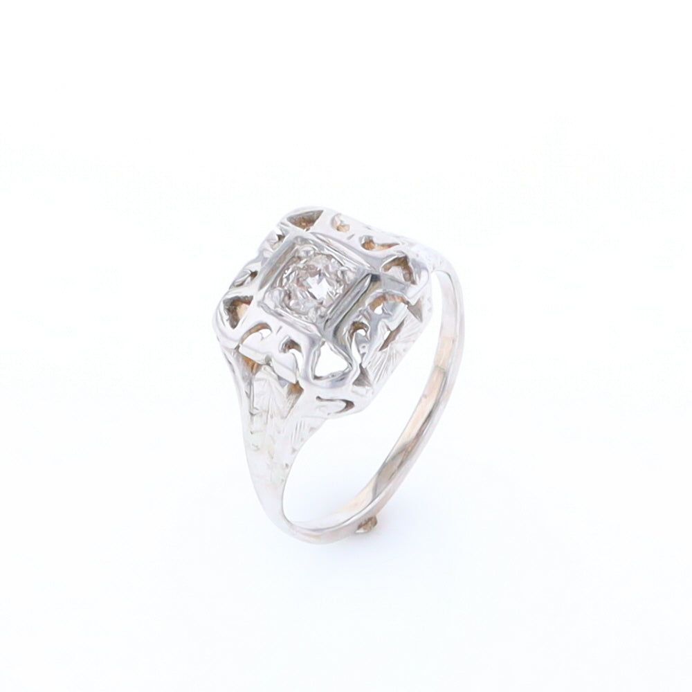 Vintage Square Top Diamond Ring